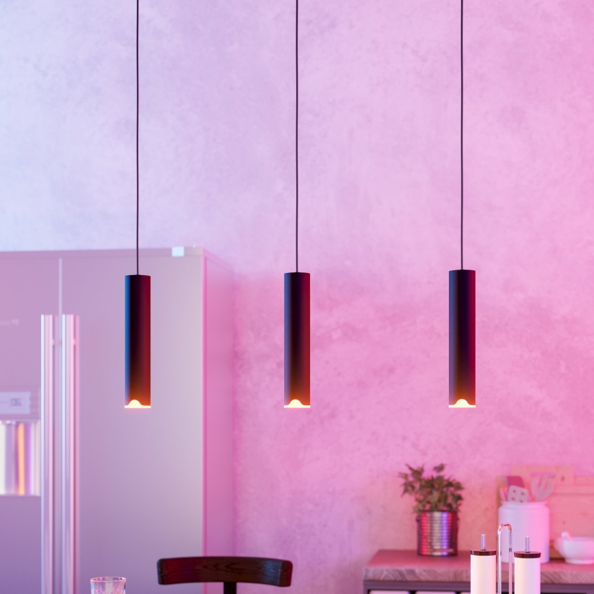 Eglo - LED RGBW Lampadario dimmerabile a sospensione con filo 3xLED/3,7W/230V 2700-6500K nero