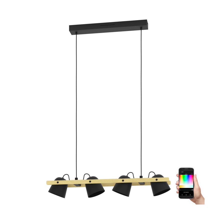 Eglo - LED RGBW Lampadario dimmerabile a sospensione con filo 4xLED/3,7W/230V 2700-6500K