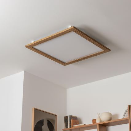 Eglo - LED RGBW Pannello fisso dimmerabile SALOBRENA-C WOOD LED/30,5W/230V 2700-6500K 64x64 cm marrone + telecomando