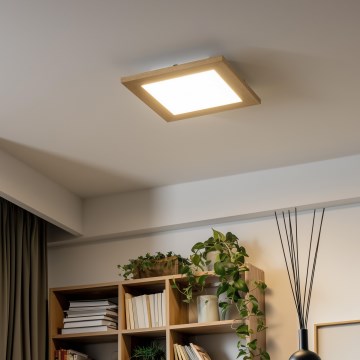 Eglo - LED RGBW Pannello fisso dimmerabile SALOBRENA-C WOOD LED/16W/230V 2700-6500K 34x34 cm marrone + telecomando