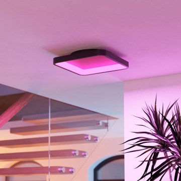 Eglo - LED RGBW Plafoniera dimmerabile LED/20W/230V 2700-6500K 35x35 cm nera