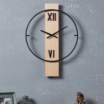 Eglo - Orologio da parete 1xAA 56x40 cm legno/metallo - FSC certificato