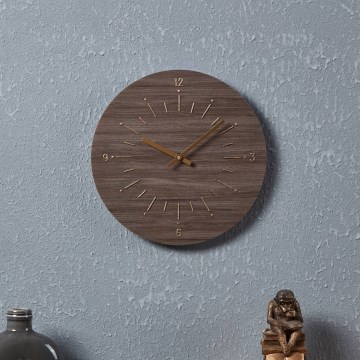 Eglo - Orologio da parete 1xAA diametro 30 cm marrone