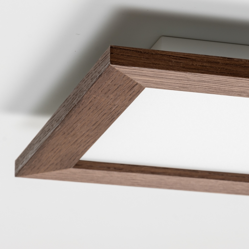 Eglo - Pannello LED RGBW dimmerabile a montaggio superficiale SALOBRENA-C WOOD LED/16W/230V 2700-6500K 34x34 cm marrone scuro + telecomando