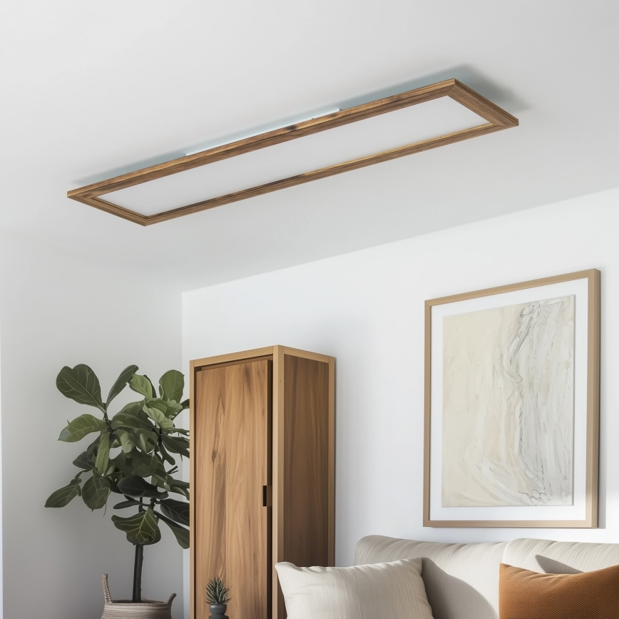 Eglo - Pannello a plafone LED SALOBRENA-RW WOOD LED/34W/230V 2700/4000K 124x34 cm marrone