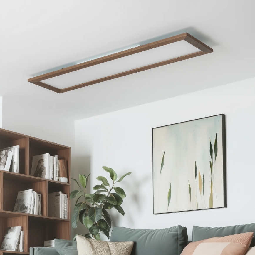 Eglo - Pannello a plafone LED SALOBRENA-RW WOOD LED/34W/230V 2700/4000K 124x34 cm marrone scuro