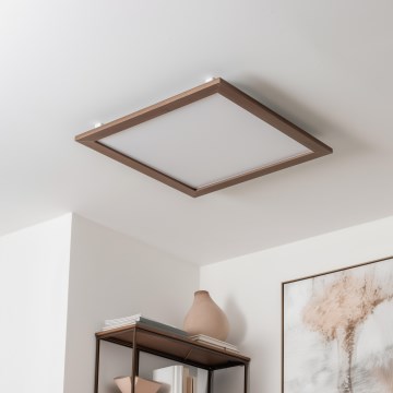 Eglo - Pannello a plafone LED SALOBRENA-RW WOOD LED/34W/230V 2700/4000K 64x64 cm marrone scuro