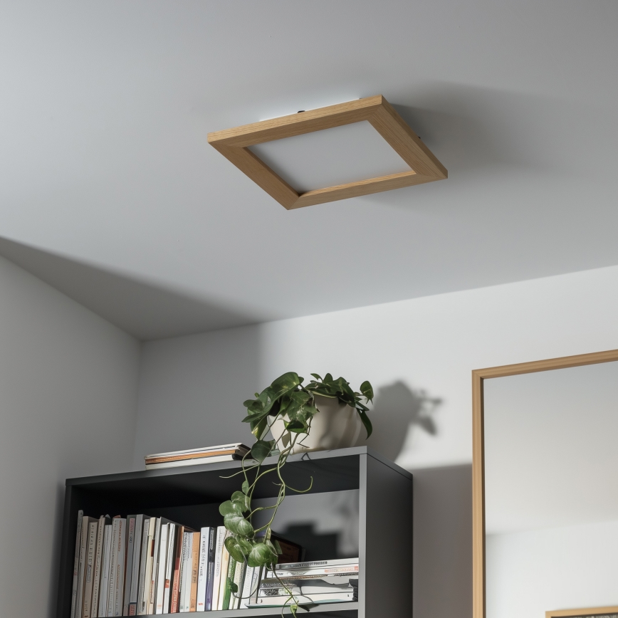 Eglo - Pannello LED RGBW a montaggio superficiale dimmerabile SALOBRENA-C WOOD LED/16W/230V 2700-6500K 34x34 cm marrone + telecomando