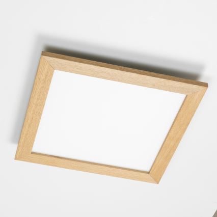 Eglo - Pannello LED RGB dimmerabile a montaggio superficiale SALOBRENA-C WOOD LED/40W/230V 2700-6500K 49,5x49,5 cm marrone + telecomando