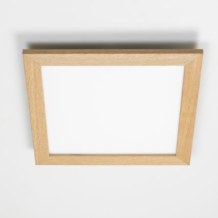 Eglo - Pannello LED RGB dimmerabile a montaggio superficiale SALOBRENA-C WOOD LED/40W/230V 2700-6500K 49,5x49,5 cm marrone + telecomando