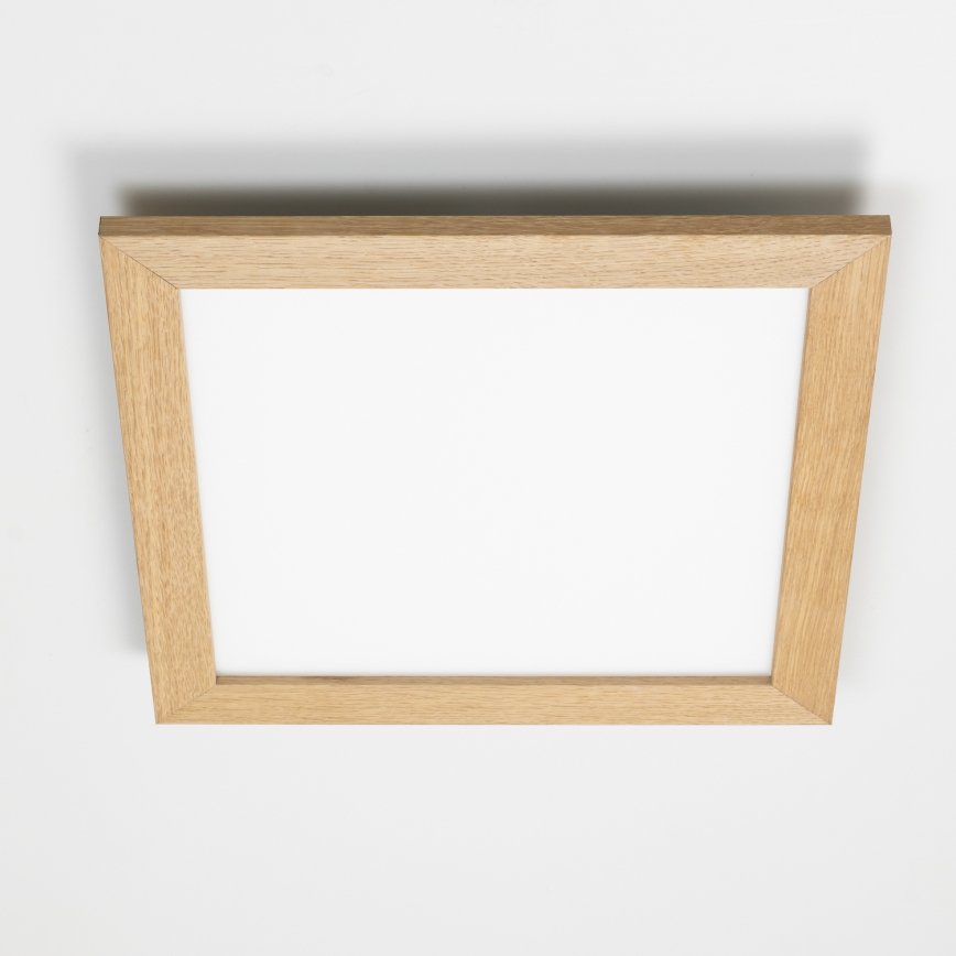Eglo - Pannello LED RGB dimmerabile a montaggio superficiale SALOBRENA-C WOOD LED/40W/230V 2700-6500K 49,5x49,5 cm marrone + telecomando