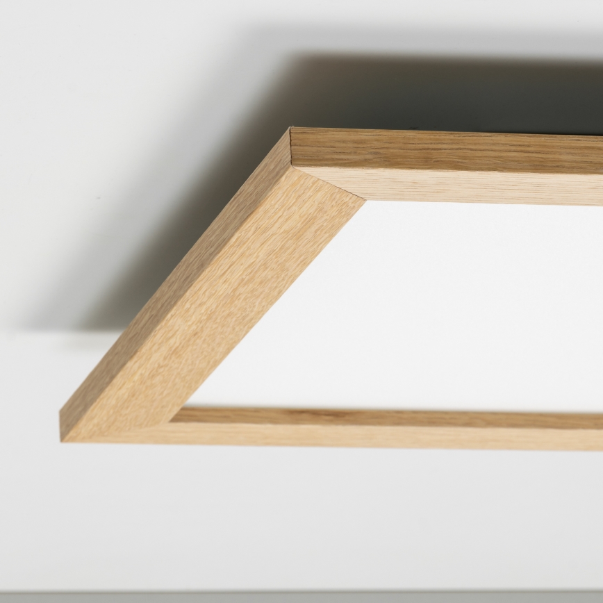 Eglo - Pannello LED RGB dimmerabile a montaggio superficiale SALOBRENA-C WOOD LED/40W/230V 2700-6500K 49,5x49,5 cm marrone + telecomando