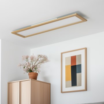 Eglo - Pannello LED RGBW dimmerabile da soffitto SALOBRENA-C WOOD LED/34W/230V 2700-6500K 34x124 cm marrone + telecomando