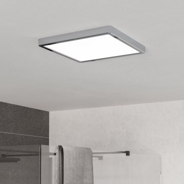 Eglo - Plafoniera da bagno a LED/13W/230V 2700/4000/6500K 29x29 cm IP44 cromo lucido
