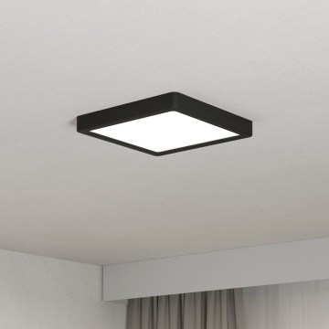 Eglo - Plafoniera LED 10,5 W, 230 V, 2700/4000/6500 K, 22 x 22 cm, nera