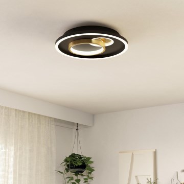 Eglo - Plafoniera LED 1xLED/14W/230V + 1xLED/8,5W diametro 38 cm nero/oro