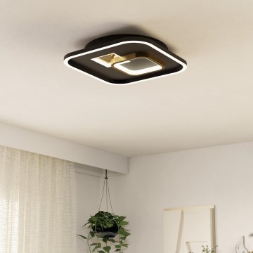 Eglo - Plafoniera LED 1xLED/16,2W/230V + 1xLED/9,2W 38x38 cm nero/oro