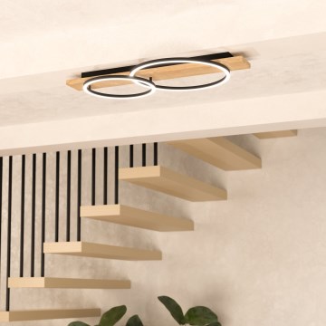 Eglo - Plafoniera LED 2xLED/12W/230V 3000K beige/nero