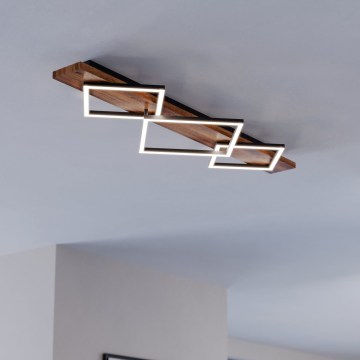 Eglo - Plafoniera LED 2xLED/13W/230V + LED/16W nera/marrone