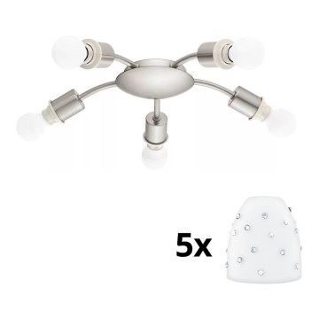 Eglo - Plafoniera LED MY CHOICE 5xE14/4W/230V  cromo opaco/bianco