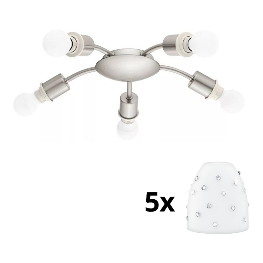 Eglo - Plafoniera LED MY CHOICE 5xE14/4W/230V  cromo opaco/bianco