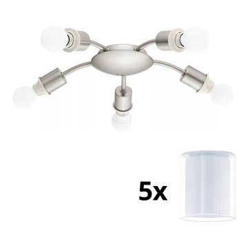 Eglo - Plafoniera LED MY CHOICE 5xE14/4W/230V  cromo opaco/bianco