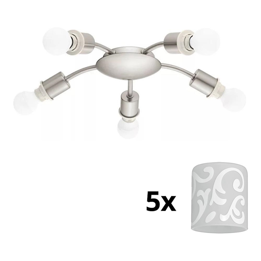 Eglo - Plafoniera LED MY CHOICE 5xE14/4W/230V  cromo opaco/bianco