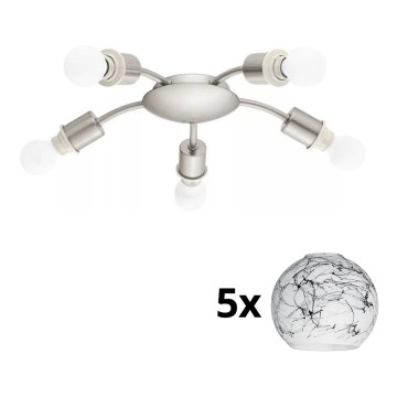Eglo - Plafoniera LED MY CHOICE 5xE14/4W/230V  cromo opaco/bianco/nero