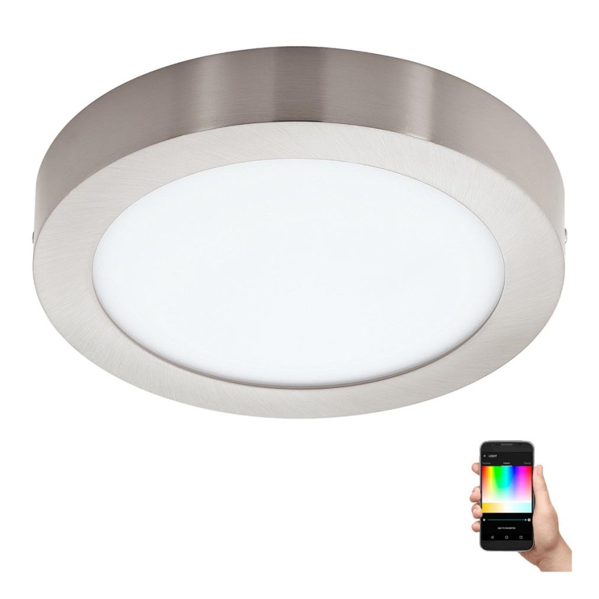 Eglo - Plafoniera LED RGBW dimmerabile FUEVA-C LED/15,6W/230V cromo opaco Bluetooth