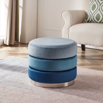 Eglo - Pouf 42,5x50 cm blu/cromo