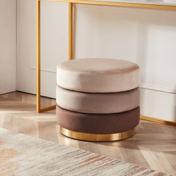 Eglo - Pouf 42,5x50 cm marrone/oro