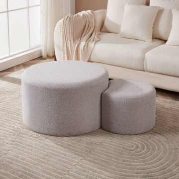 Eglo - SET 2x Pouf diam. 45,5/70 cm grigio