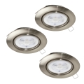 Eglo - SET 3x Lampada LED da incasso 1xGU10/4W/230V cromo opaco