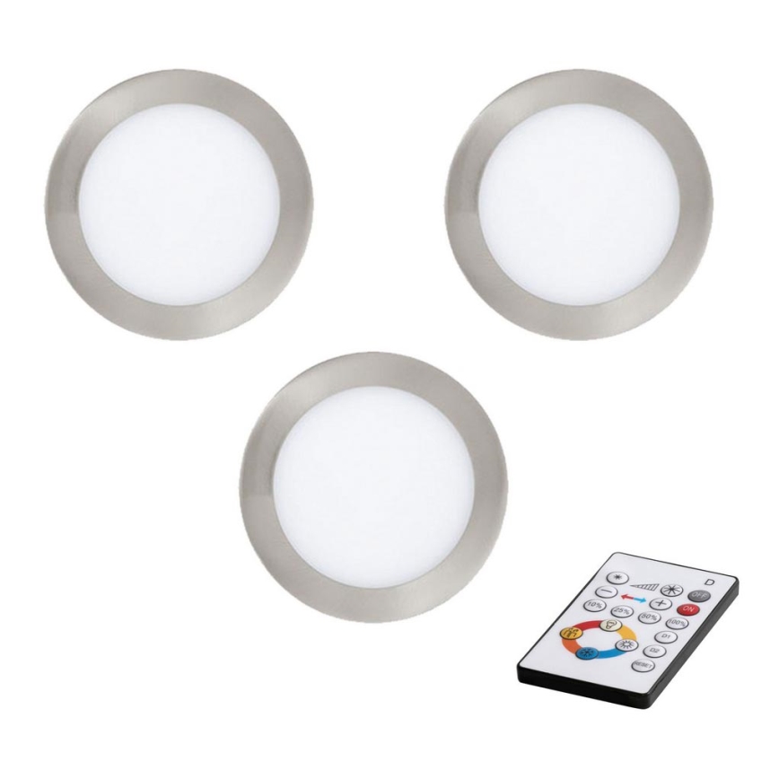 Eglo - SET 3x Plafoniera LED dimmerabile da incasso TINUS LED/6W/230V + TC