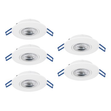 Eglo - Set 5x faretto da incasso LED/4,9W/230V 2700/4000/6500K Ø 9 cm bianco