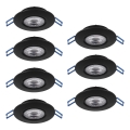 Eglo - Set 7x faretto da incasso LED/4,9W/230V 2700/4000/6500K Ø 9 cm nero