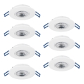 Eglo - Set 7x LED faretti da incasso LED/4,9W/230V 2700/4000/6500K Ø 9 cm bianco