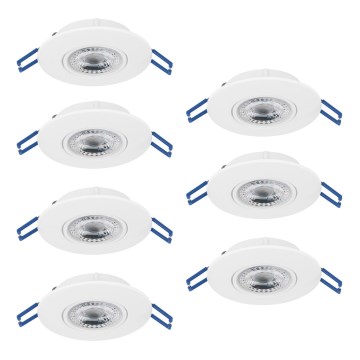 Eglo - Set 7x LED faretti da incasso LED/4,9W/230V 2700/4000/6500K Ø 9 cm bianco