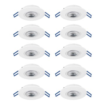 Eglo - Set da 10 faretti da incasso LED/4,9W/230V 2700/4000/6500K Ø 9 cm bianco