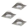Eglo - Set da 3 faretti da incasso a LED PINEDA LED/6W/230V