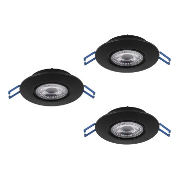 Eglo - Set da 3 faretti da incasso LED/4,9W/230V 2700/4000/6500K Ø 9 cm nero