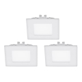 Eglo - Set da 3 faretti da incasso LED FUEVA 1 LED/2,7W/230V 8,5x8,5 cm