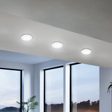 Eglo - Set da 3 faretti da incasso LED RGBW dimmerabili, 4,7 W, 230 V, 2700-6500 K, bianco