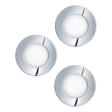 Eglo - Set da 3 faretti da incasso per bagno FUEVA LED/2,8W/230V IP44 cromo lucido diam. 8,5 cm