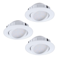 Eglo - Set da 3 faretti dimmerabili a LED da incasso PINEDA 5,5W/230V