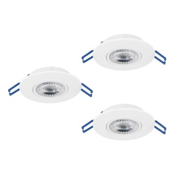 Eglo - Set di 3 faretti da incasso LED/4,9W/230V 2700/4000/6500K Ø 9 cm bianco