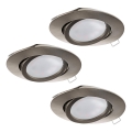 Eglo - Set di 3 faretti da incasso LED TEDO 1x GU10-LED/5W/230V