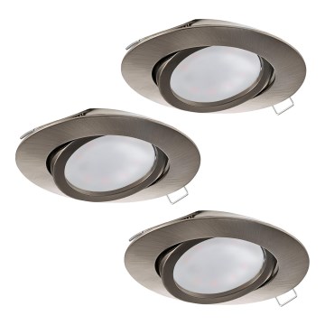 Eglo - Set di 3 faretti da incasso LED TEDO 1x GU10-LED/5W/230V