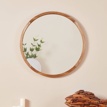 Eglo - Specchio da parete diam. 70 cm marrone