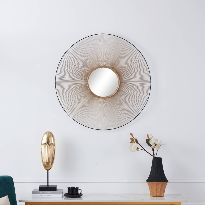 Eglo - Specchio da parete Ø 76 cm oro/nero